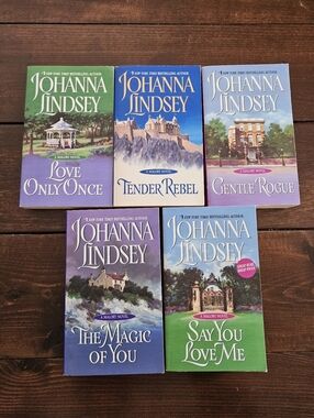 Johanna Lindsey A Malory Series Historical Romance Small Paperback Books 1-5